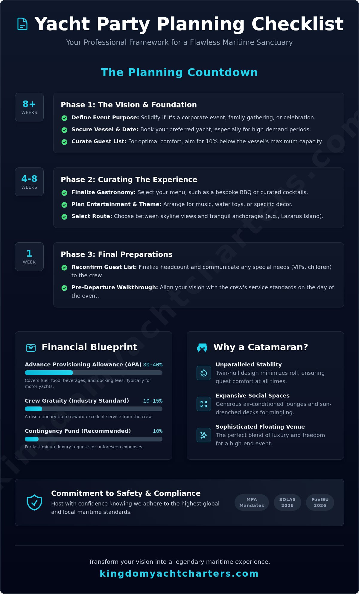 The Ultimate Yacht Party Planning Checklist: A Curated Guide to Luxury at Sea (2026) - Infographic