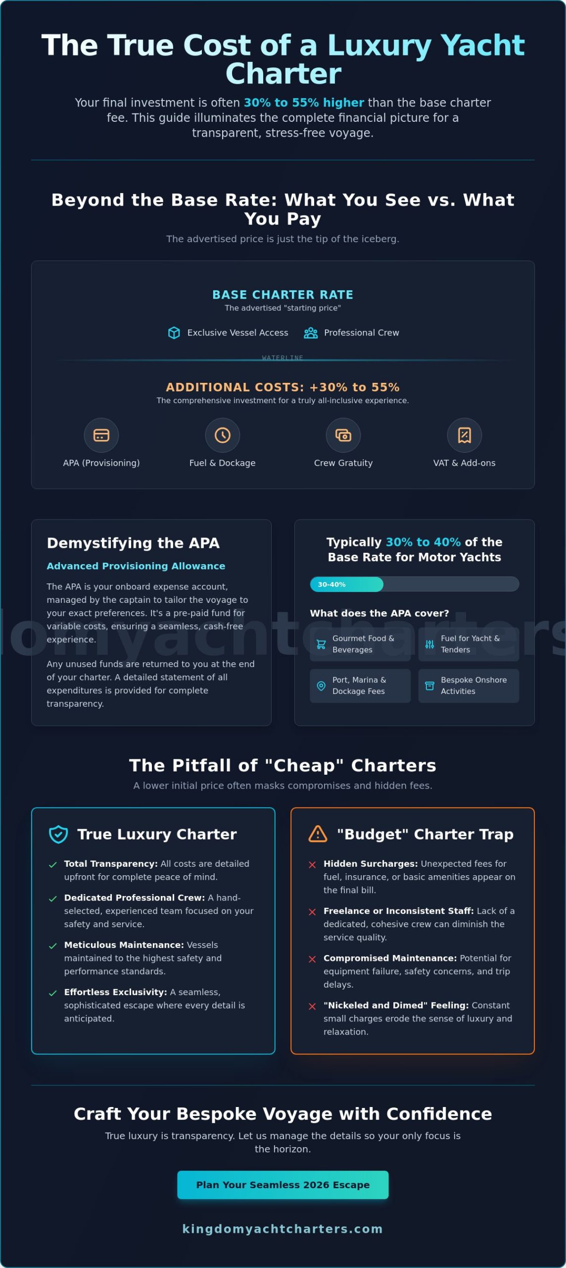 The Hidden Costs of Yacht Rental: A Sophisticated Guide to Total Transparency in 2026 - Infographic
